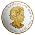 2019 Canadian $100 Great Seal of the Province of Canada (1841-1867) - 10 oz Fine Silver & Gold-plated Coin- a few minor blemishes on edge/rim of coin