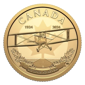 2024 (1924-) Canada $100 Royal Canadian Air Force 100th Anniversary - 1/4 oz Pure Gold Coin