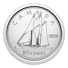 2026 Canada 10-cent Bluenose Schooner/King Charles III Dime Coin (Brilliant Uncirculated)
