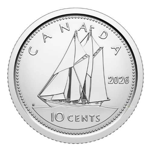 2026 Canada 10-cent Bluenose Schooner/King Charles III Dime Coin (Brilliant Uncirculated)