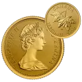 2015 Canadian $10 Maple Leaves with Queen Elizabeth II Effigy from 1965 - Pure Gold Coin