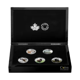 2016/17 Canada $20 Majestic Animals 1 oz Fine Silver 5-Coin Subscription Set 