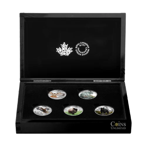 2016/17 Canada $20 Majestic Animals 1 oz Fine Silver 5-Coin Subscription Set 