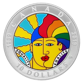 2019 (1969-) Canadian $10 Equality - 1/2 oz Fine Silver Coloured Coin