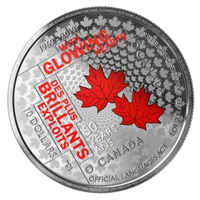 2019 Canadian $10 50th Anniversary of the Official Languages Act - Fine Silver Coloured Coin