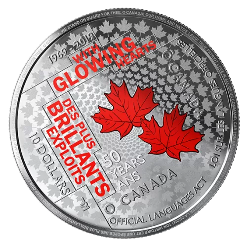 2019 Canadian $10 50th Anniversary of the Official Languages Act - Fine Silver Coloured Coin