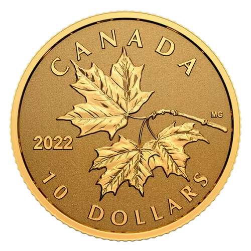 2022 Canadian $10 Everlasting Maple Leaf - 1/20 oz Pure Gold Coin - no beauty box