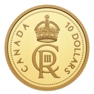 2023 Canadian $10 His Majesty King Charles III’s Royal Cypher - 1/20 oz Pure Gold Coin