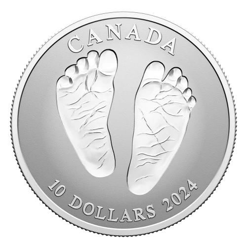 2024 Canadian $10 Welcome to the World, Baby Feet - 1/2 oz Fine Silver Coin