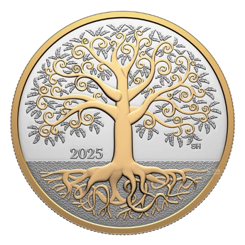 2025 Canada $10 Tree of Life - 1/2 oz Fine Silver Coin with Gold Plating