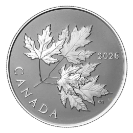 2026 Canada $10 Gleaming Maple Leaves - 1/2 oz Fine Silver Coin