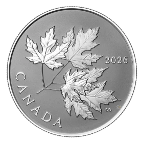 2026 Canada $10 Gleaming Maple Leaves - 1/2 oz Fine Silver Coin