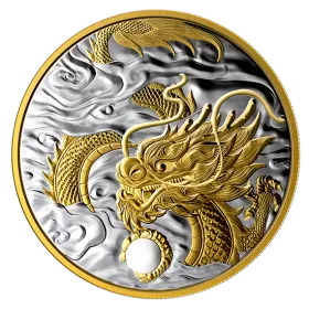 2019 Canadian $125 Benevolent Dragon - 1/2 Kilogram Fine Silver & Gold-plated Coin