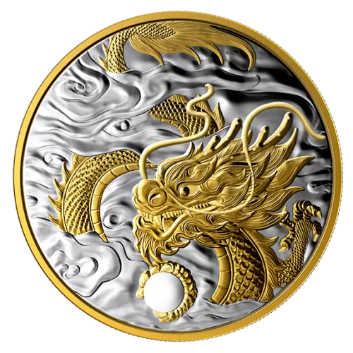 2019 Canadian $125 Benevolent Dragon - 1/2 Kilogram Fine Silver & Gold-plated Coin