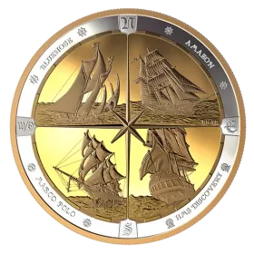 2019 Canadian $125 Tall Ships of Canada - 1/2 Kilo Fine Silver & Gold-plated Coin
