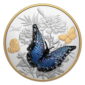 2026 Canada $125 Murano Silvery Blue Butterfly – Half Kilo Fine Silver Coin