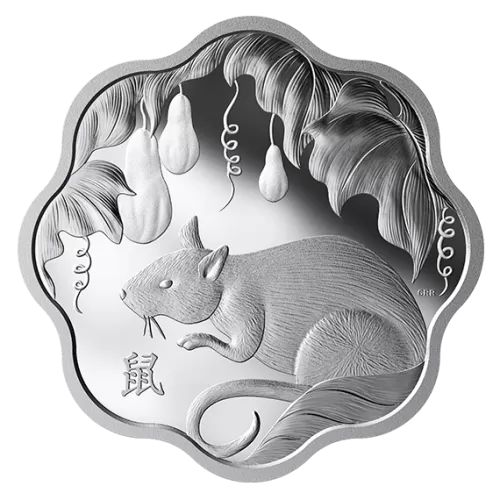 2020 Canadian $15 Lunar Lotus: Year of the Rat Scalloped-shaped Silver Coin