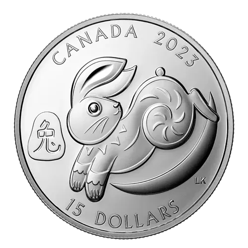 2023 Canadian $15 Lunar Year of the Rabbit - 1 oz Fine Silver Coin