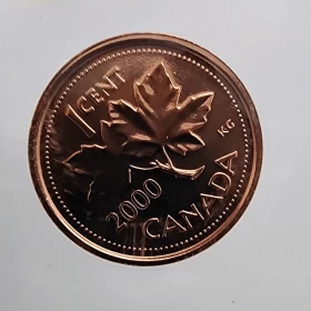 2000-W Canadian 1-Cent Maple Leaf Penny Proof-like (PL) Coin