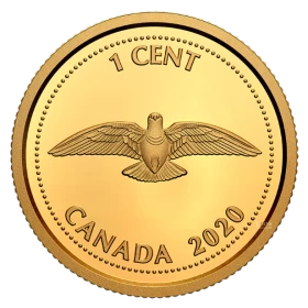 2020 Canada 1/10 oz. Pure Gold Coin - Tribute to Alex Colville Series: - 1967 1-Cent Coin
