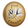 2022 Canadian 1-Cent 10th Anniversary of the Farewell to the Penny - 5 oz Fine Silver Reverse Gold-Plated Coin