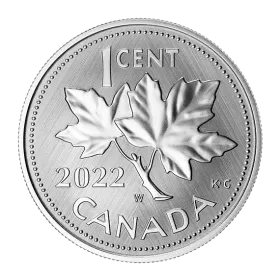 2022 Canadian 1-Cent Farewell to the Penny: W Mint Mark - 1 oz Fine Silver Coin