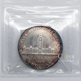 1939 Canada $1 Royal Visit Commemorative Silver Dollar Coin ICCS Graded MS-64