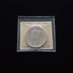 1948 Canadian $1 Voyageur Silver Dollar Coin ICCS Graded MS-62