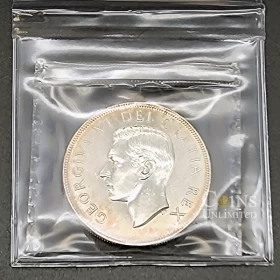 1952 TWO WATER LINES Canada $1 Voyageur Silver Dollar Coin ICCS Graded MS-62