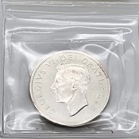 1952 WATER LINES Canada $1 Voyageur Silver Dollar Coin ICCS Graded MS-65
