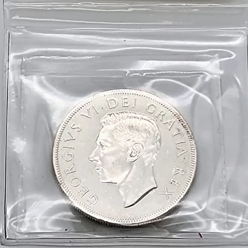 1952 WATER LINES Canada $1 Voyageur Silver Dollar Coin ICCS Graded MS-65