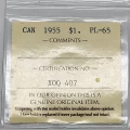 1955 Canada $1 Voyageur Silver Dollar ICCS Graded Coin PL-65