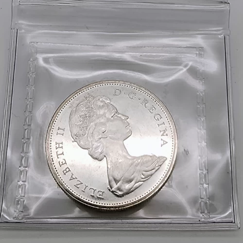 1965 Canadian $1 Voyageur Silver Dollar Coin ICCS Graded PL-64 SmBds Ptd 5 Cameo