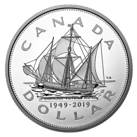 2019 (1949-) Canadian $1 70th Anniversary of Newfoundland Joining Canada - 5 oz Fine Silver Coin