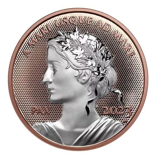 2023 Canadian $1 Peace Dollar - 1 oz Fine Silver Rose Gold Plated Coin