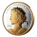 2024 Canadian $1 Peace Dollar - 1 oz Fine Silver Gold-plated Coin