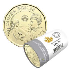 2024 Canada $1 Birth of L. M. Montgomery 150th Anniversary Non-colourized Loonie Special Wrap Coin Roll