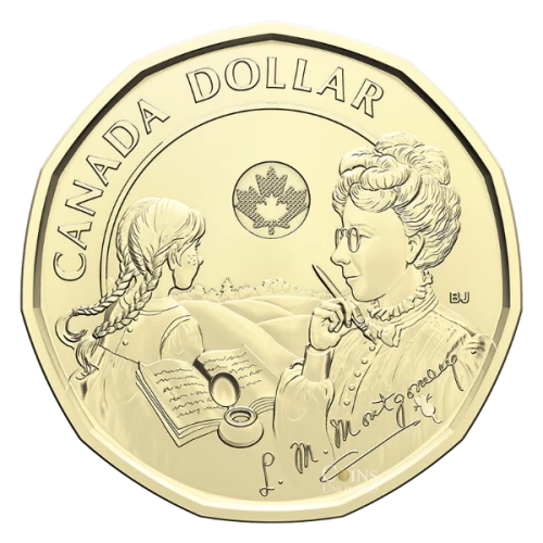 2024 Canada $1 Birth of L. M. Montgomery 150th Anniversary Non-colourized Loonie Coin (Brilliant Uncirculated)