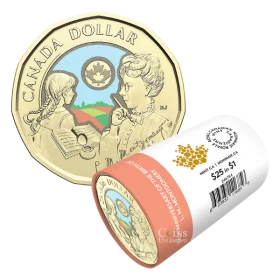 2024 Canada $1 Birth of L. M. Montgomery 150th Anniversary Colourized Loonie Special Wrap Coin Roll
