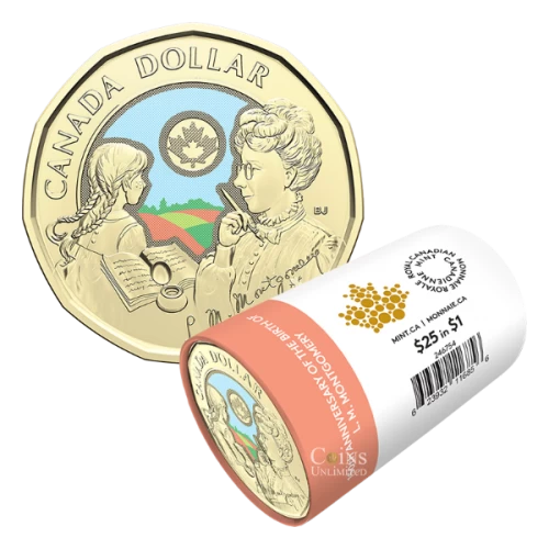 2024 Canada $1 Birth of L. M. Montgomery 150th Anniversary Colourized Loonie Special Wrap Coin Roll