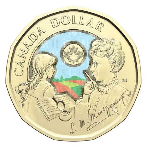 2024 Canada $1 Birth of L. M. Montgomery 150th Anniversary Colourized Loonie Coin (Brilliant Uncirculated)