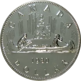 1980 Canadian $1 Voyageur Dollar Coin (Proof Like)