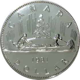 1981 Canadian $1 Voyageur Dollar Coin (Proof Like)