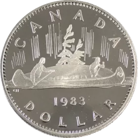 1983 Canadian $1 Voyageur Dollar Coin (Proof Like)
