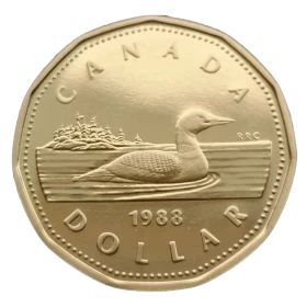 1988 Canadian $1 Common Loon Dollar Proof Coin
