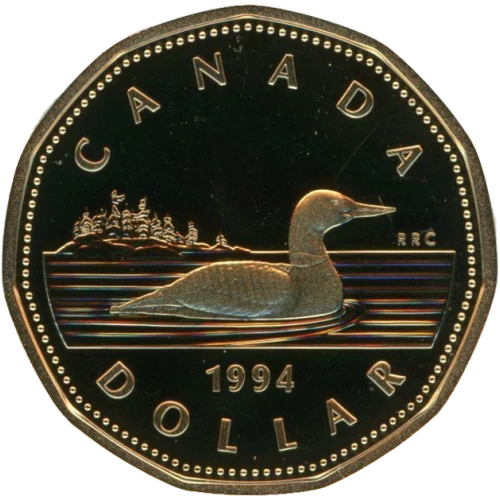 1994 Canadian $1 Common Loon Dollar Proof Coin