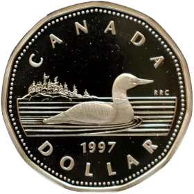 1997 Canadian $1 Common Loon Dollar Proof Coin