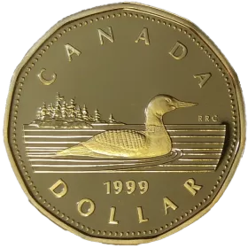 1999 Canadian $1 Common Loon Dollar Proof Coin