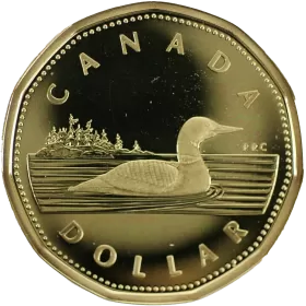 2002 (1952-) Canadian $1 Common Loon/Queen's Jubilee Dollar Proof Coin