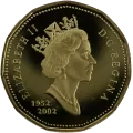 2002 (1952-) Canadian $1 Common Loon/Queen's Jubilee Dollar Proof Coin